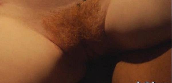  A sexy ginger babe is getting fucked hard in her pussy